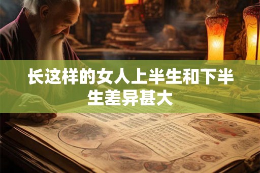 长这样的女人上半生和下半生差异甚大