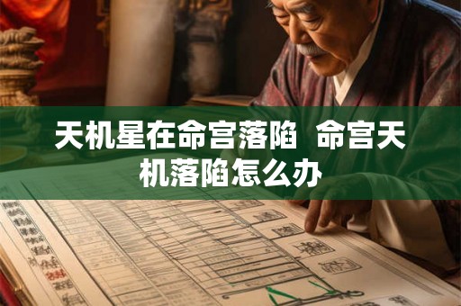 天机星在命宫落陷  命宫天机落陷怎么办