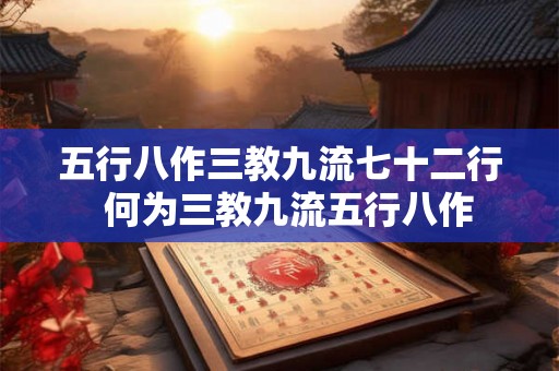 五行八作三教九流七十二行 何为三教九流五行八作 五行八作三教九流七十二行 何为三教九流五行八作