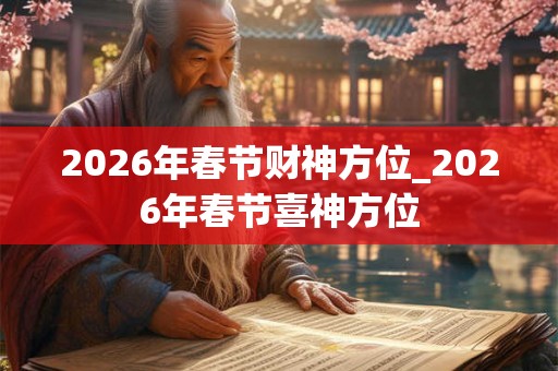 2026年春节财神方位_2026年春节喜神方位