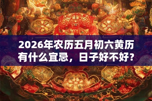 2026年农历五月初六黄历有什么宜忌，日子好不好？