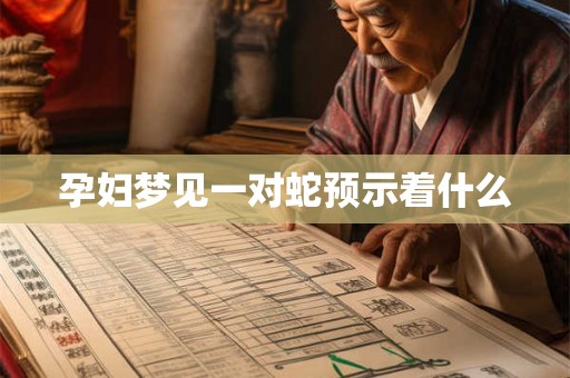 孕妇梦见一对蛇预示着什么