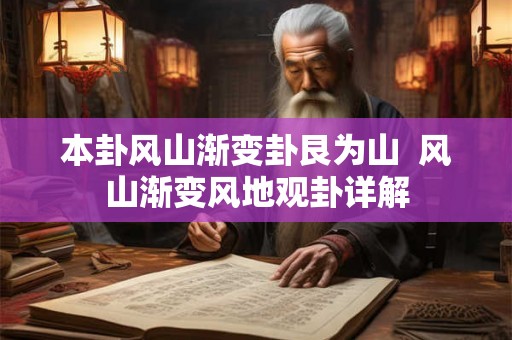 本卦风山渐变卦艮为山  风山渐变风地观卦详解
