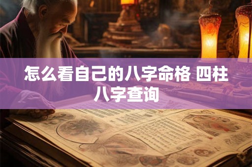 怎么看自己的八字命格 四柱八字查询