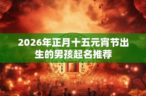 2026年正月十五元宵节出生的男孩起名推荐 2026年正月十五元宵节出生的男孩起名推荐