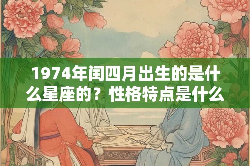 1974年闰四月出生的是什么星座的？性格特点是什么？