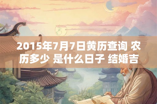 2015年7月7日黄历查询 农历多少 是什么日子 结婚吉时