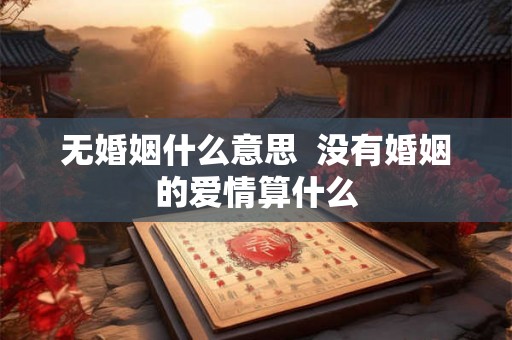 无婚姻什么意思  没有婚姻的爱情算什么