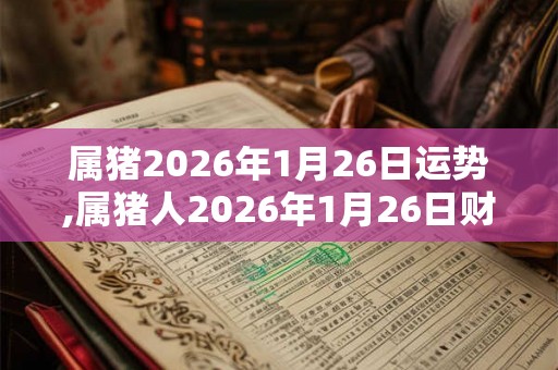 属猪2026年1月26日运势,属猪人2026年1月26日财运,生肖猪2026年1月26日运势