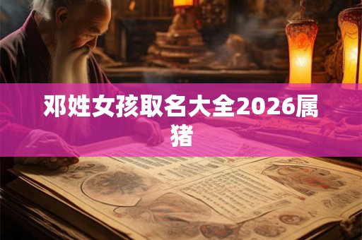 邓姓女孩取名大全2026属猪
