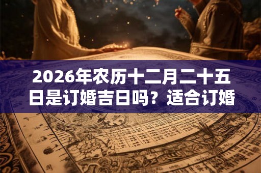 2026年农历十二月二十五日是订婚吉日吗？适合订婚吗？