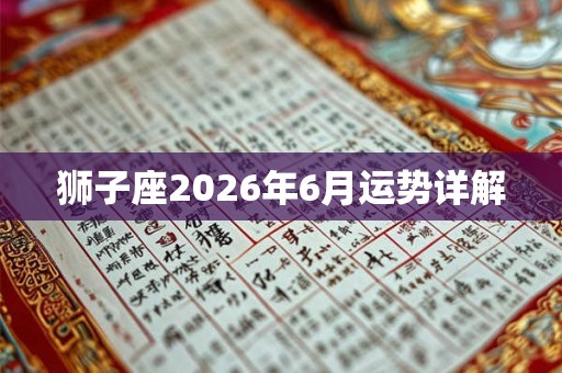 狮子座2026年6月运势详解 狮子座2026年6月运势详解