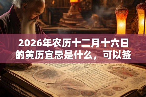 2026年农历十二月十六日的黄历宜忌是什么,可以签约吗? 2026年农历十二月十六日的黄历宜忌是什么,可以签约吗?