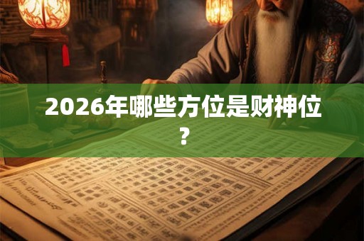 2026年哪些方位是财神位？