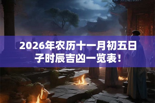 2026年农历十一月初五日子时辰吉凶一览表！