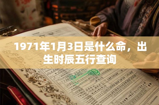 1971年1月3日是什么命，出生时辰五行查询