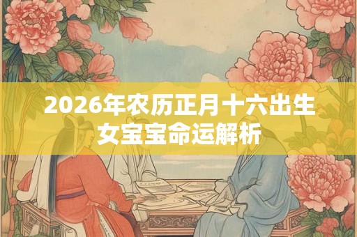 2026年农历正月十六出生女宝宝命运解析 2026年农历正月十六出生女宝宝命运解析