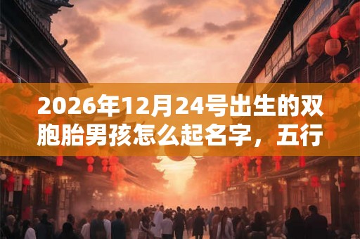 2026年12月24号出生的双胞胎男孩怎么起名字，五行属什么