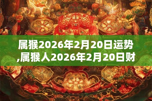 属猴2026年2月20日运势,属猴人2026年2月20日财运,生肖猴2026年2月20日运势 属猴2026年2月20日运势,属猴人2026年2月20日财运,生肖猴2026年2月20日运势