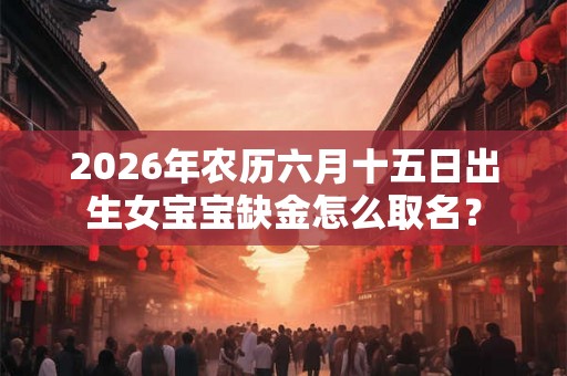2026年农历六月十五日出生女宝宝缺金怎么取名？