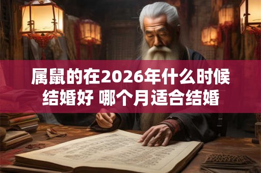 属鼠的在2026年什么时候结婚好 哪个月适合结婚