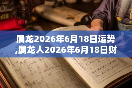 属龙2026年6月18日运势,属龙人2026年6月18日财运,生肖龙2026年6月18日运势
