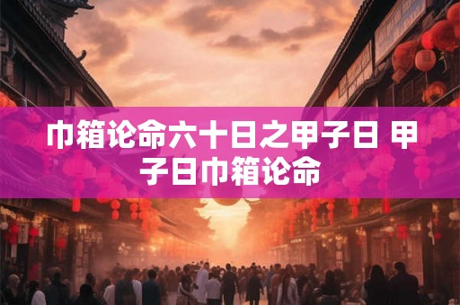 巾箱论命六十日之甲子日 甲子日巾箱论命