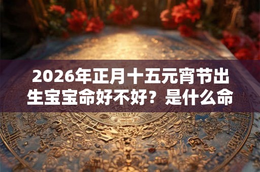 2026年正月十五元宵节出生宝宝命好不好?是什么命? 2026年正月十五元宵节出生宝宝命好不好?是什么命?