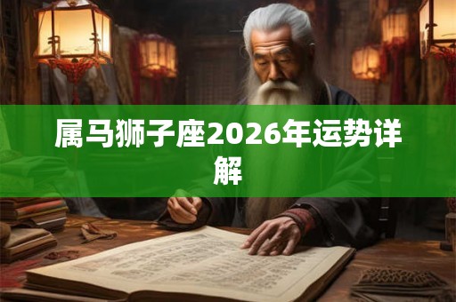 属马狮子座2026年运势详解