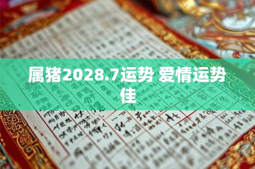 属猪2028.7运势 爱情运势佳