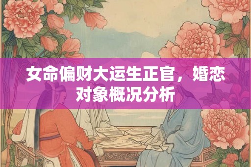 女命偏财大运生正官，婚恋对象概况分析