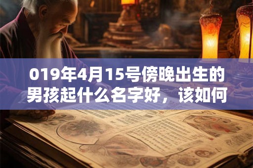 019年4月15号傍晚出生的男孩起什么名字好，该如何取名？