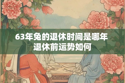 63年兔的退休时间是哪年 退休前运势如何