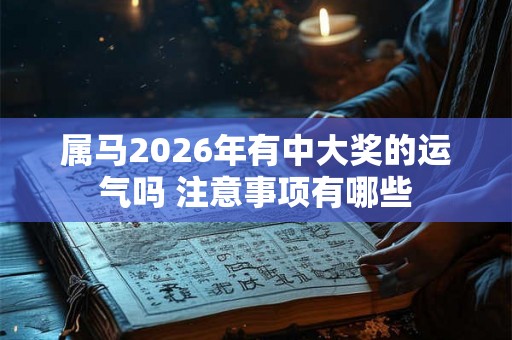 属马2026年有中大奖的运气吗 注意事项有哪些