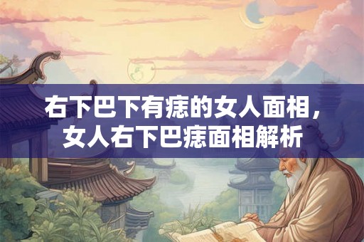 右下巴下有痣的女人面相，女人右下巴痣面相解析