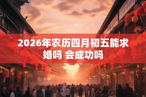 2026年农历四月初五能求婚吗 会成功吗 2026年农历四月初五能求婚吗 会成功吗