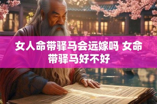 女人命带驿马会远嫁吗 女命带驿马好不好