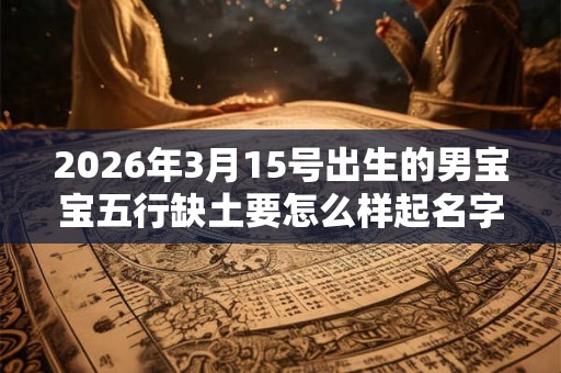 2026年3月15号出生的男宝宝五行缺土要怎么样起名字