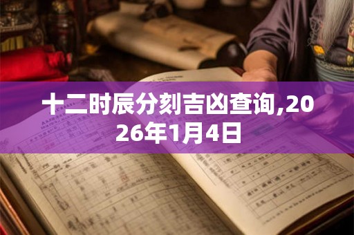 十二时辰分刻吉凶查询,2026年1月4日