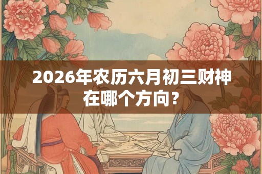 2026年农历六月初三财神在哪个方向？