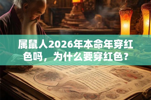 属鼠人2026年本命年穿红色吗,为什么要穿红色? 属鼠人2026年本命年穿红色吗,为什么要穿红色?