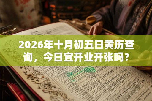2026年十月初五日黄历查询，今日宜开业开张吗？
