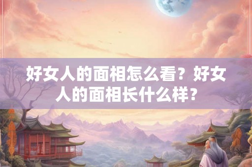 好女人的面相怎么看？好女人的面相长什么样？