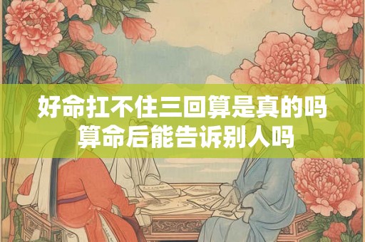 好命扛不住三回算是真的吗 算命后能告诉别人吗