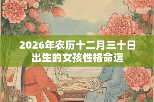 2026年农历十二月三十日出生的女孩性格命运 2026年农历十二月三十日出生的女孩性格命运