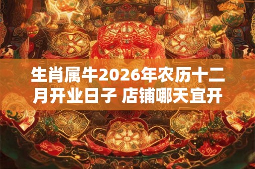 生肖属牛2026年农历十二月开业日子 店铺哪天宜开张