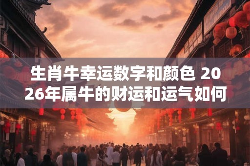 生肖牛幸运数字和颜色 2026年属牛的财运和运气如何