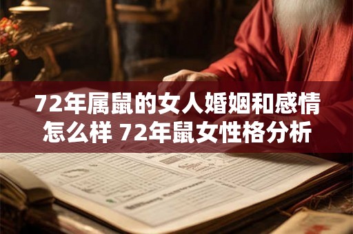 72年属鼠的女人婚姻和感情怎么样 72年鼠女性格分析 72年属鼠的女人婚姻和感情怎么样 72年鼠女性格分析