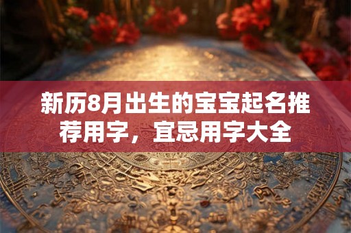 新历8月出生的宝宝起名推荐用字，宜忌用字大全