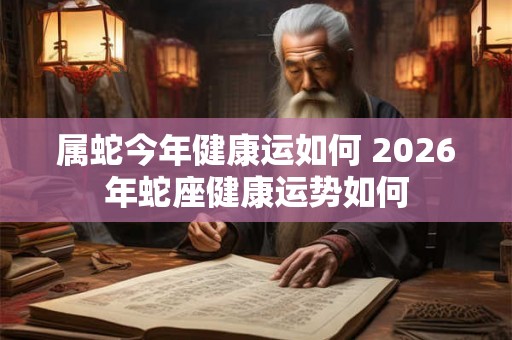 属蛇今年健康运如何 2026年蛇座健康运势如何